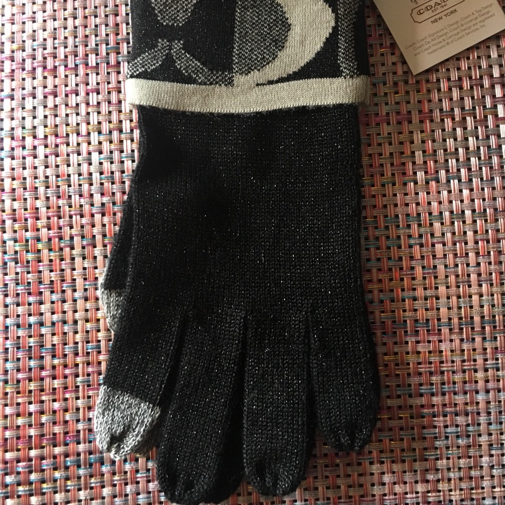 Black Coach Gloves NWT